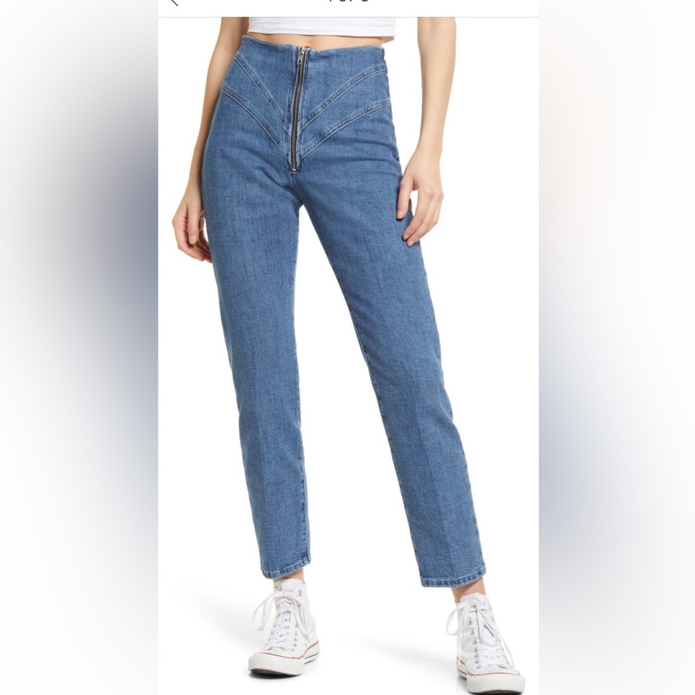 Good American Corset Classic Straight Leg Jeans Size 4/27 Runs small!